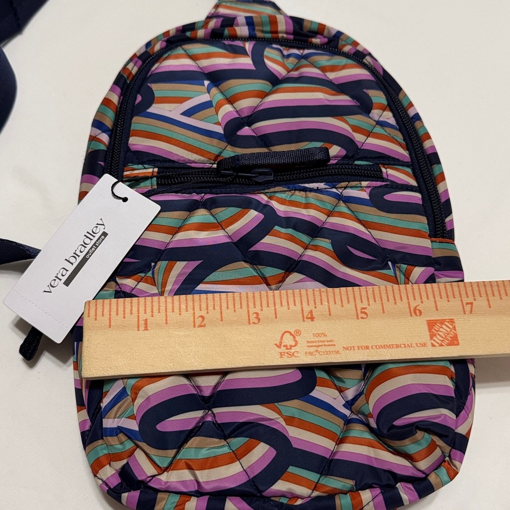 Vera Bradley Multicolor Quilted Essential Sling Backpack NWT - Picture 3 of 6